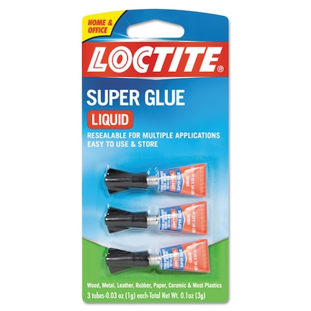 Loctite Super Glue, 3g, 3/Pack, Clear 1710908
